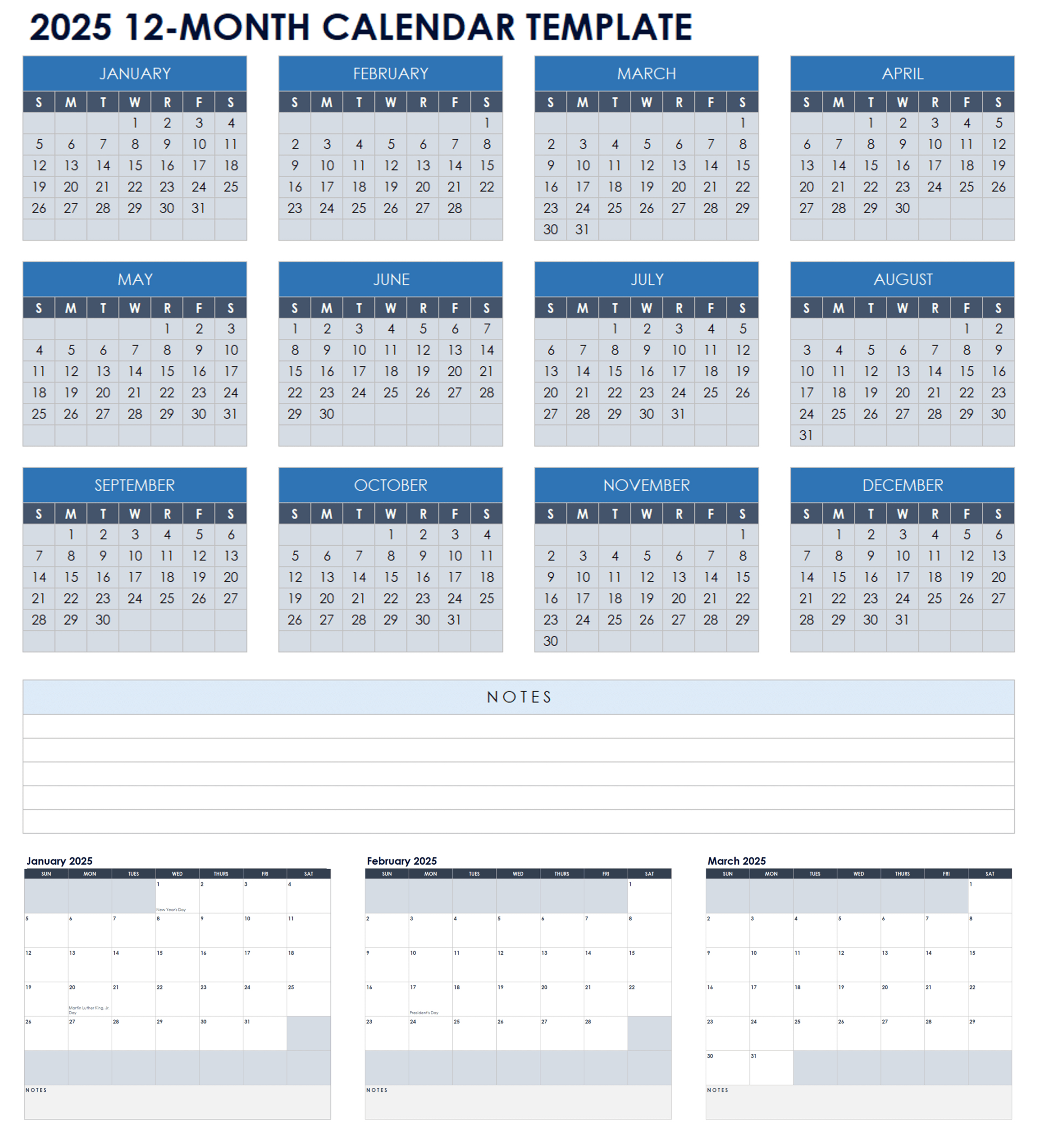 15 Free 2025 Monthly Calendar Templates | Smartsheet intended for Printable Blank Monthly Calendar 2025 Template