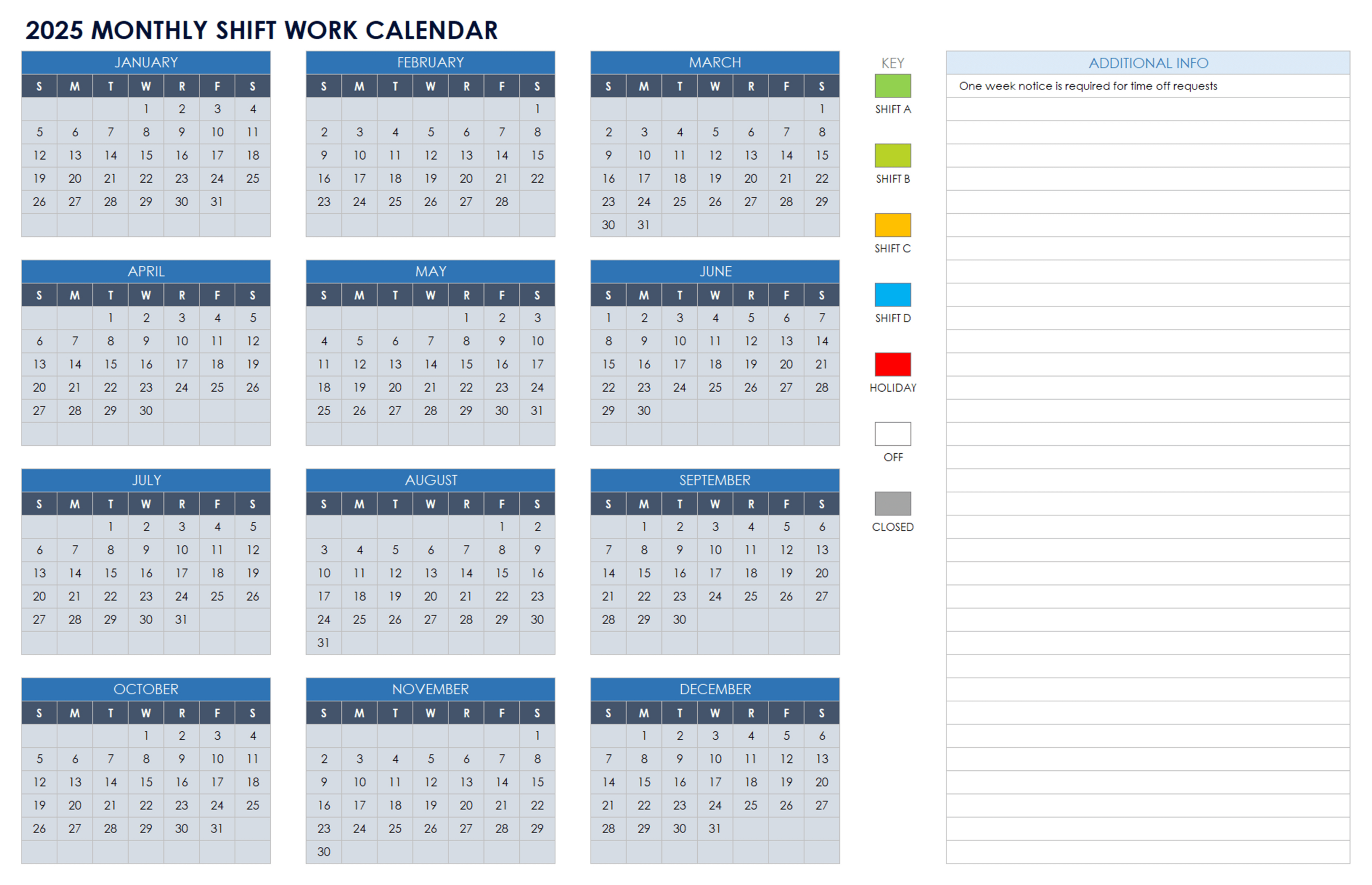 15 Free 2025 Monthly Calendar Templates | Smartsheet within 2025 Shift Calendar Printable