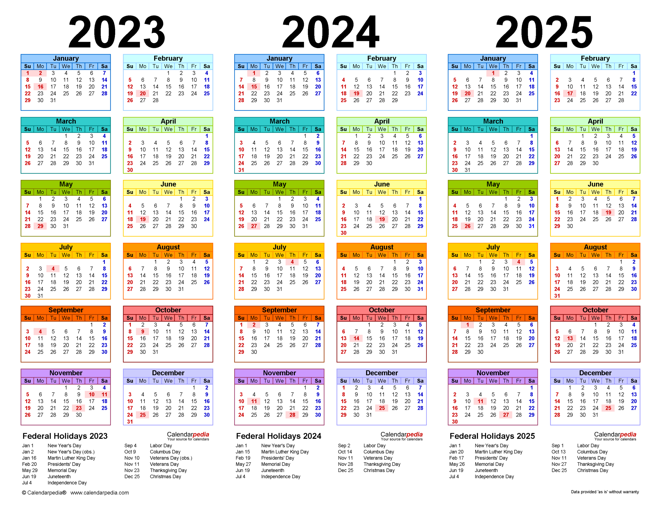 2023-2025 Three Year Calendar - Free Printable Pdf Templates in 3 Year Calendar Printable