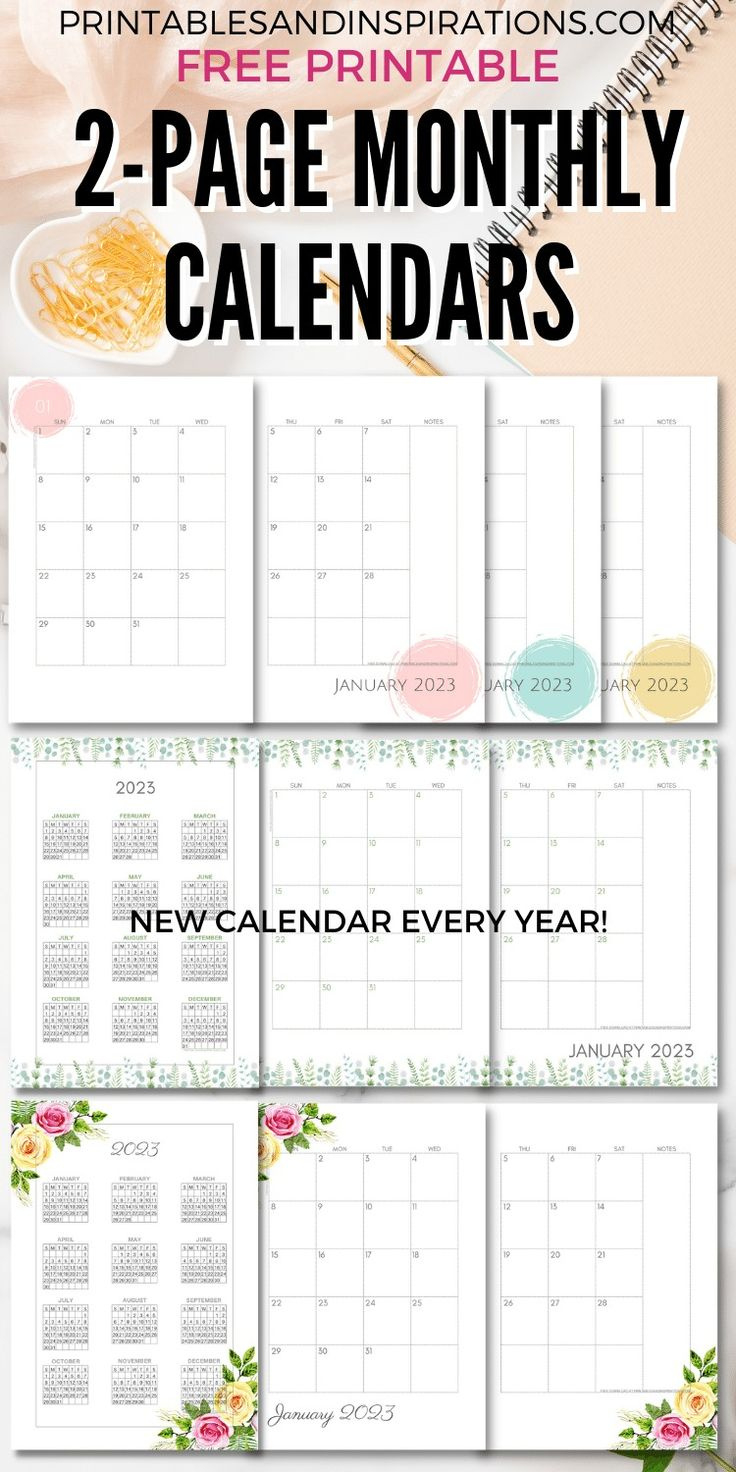 2024 2025 Two Page Calendar Monthly Spread – Free Printable with regard to 2-Page Monthly Calendar Printable Free 2025