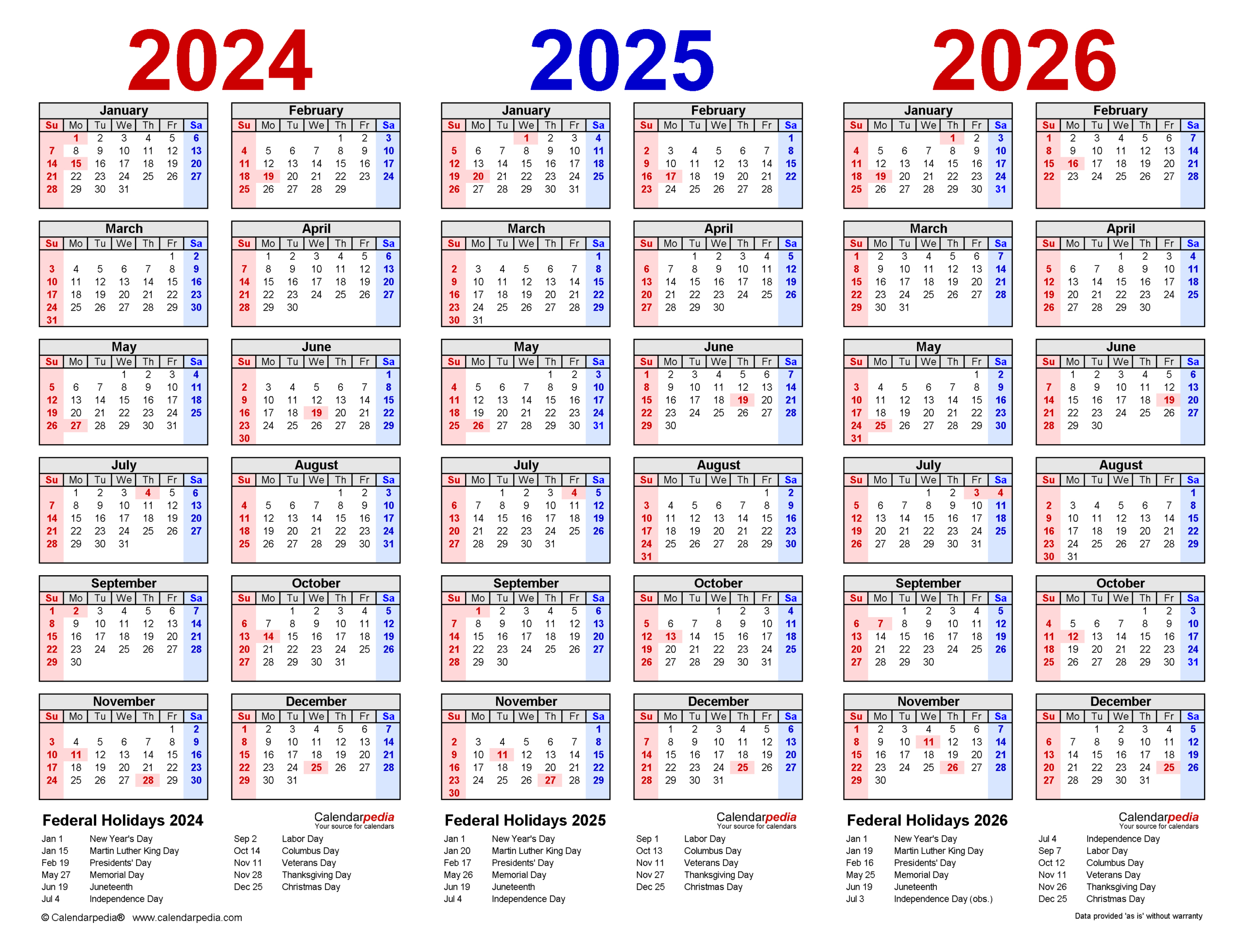 2024-2026 Three Year Calendar - Free Printable Pdf Templates intended for 3 Year Calendar Printable