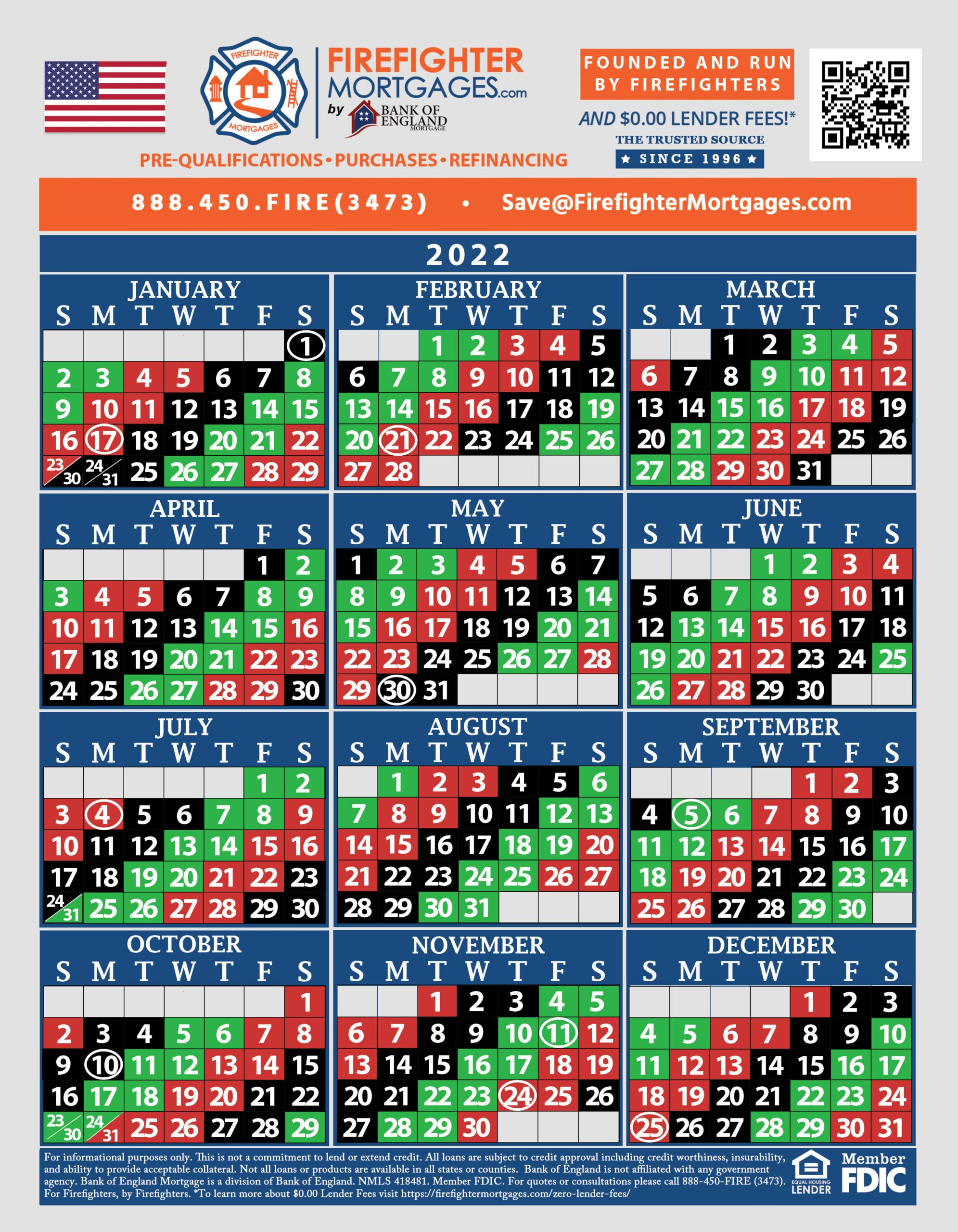 2024 Firefighter Shift Calendarsfirefighter Mortgages® with 2025 Firefighter Shift Calendar Printable