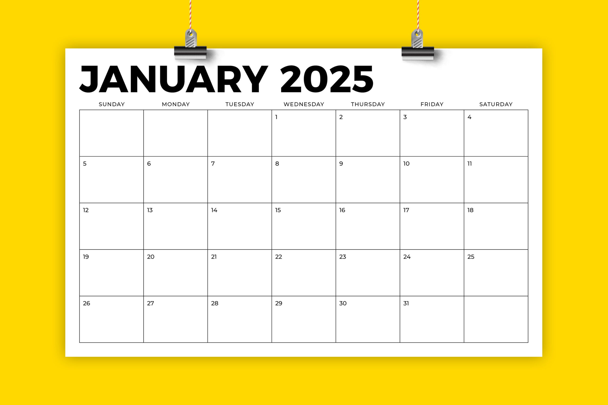 2025 11 X 17 Inch Calendar Template with 11x17 Blank Printable Calendar 2025