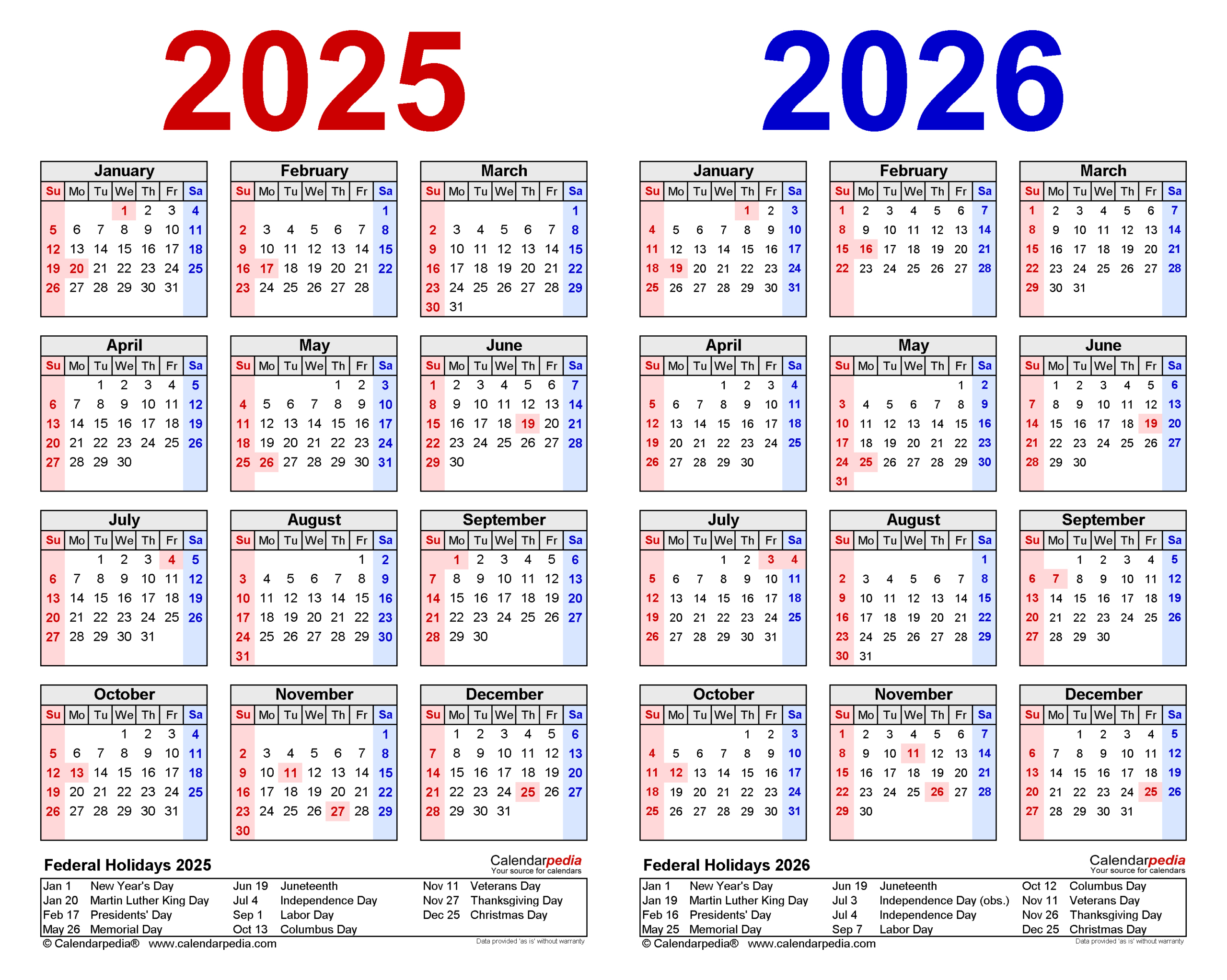 2025-2026 Two Year Calendar - Free Printable Pdf Templates for Free 2025 and 2026 Calendar Printable