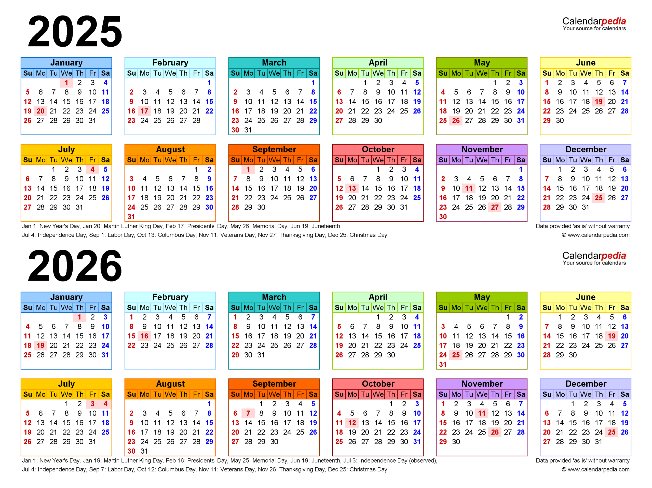 2025-2026 Two Year Calendar - Free Printable Pdf Templates regarding Free 2025 and 2026 Calendar Printable