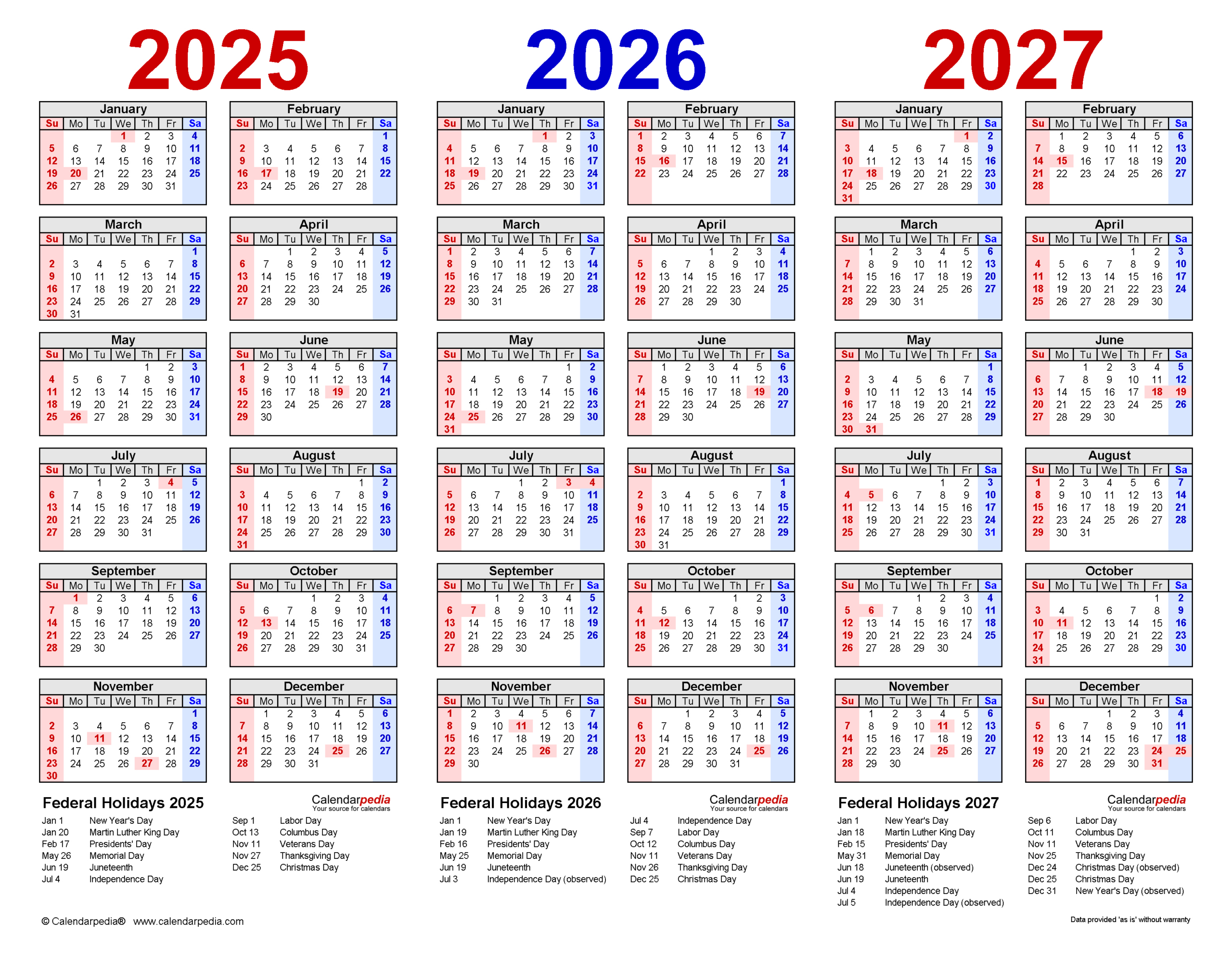 2025-2027 Three Year Calendar - Free Printable Pdf Templates with regard to 3 Year Calendar 2025 To 2027 Printable