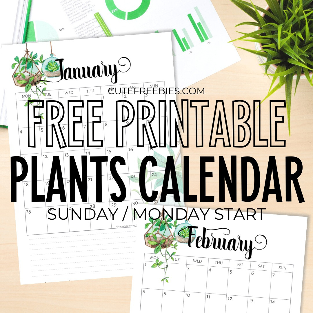 2025 Calendar Free Printable – Plants Theme - Cute Freebies For You inside Free Printable Planting Calendar 2025