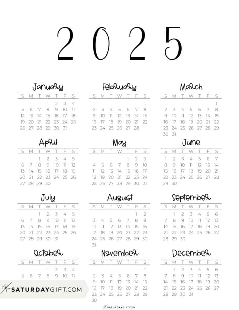 2025 Calendar Printable - 18 Cute &amp;amp; Free 2025 Yearly Calendar in 2025 Printable Vertical Calendar