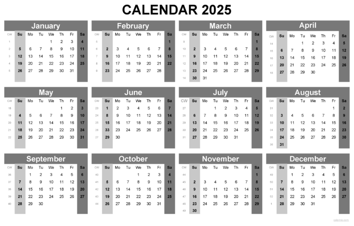 2025 Calendar Printable Calendar