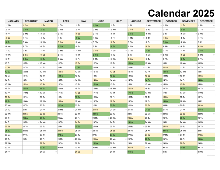 11×17 Blank Printable Calendar 2025