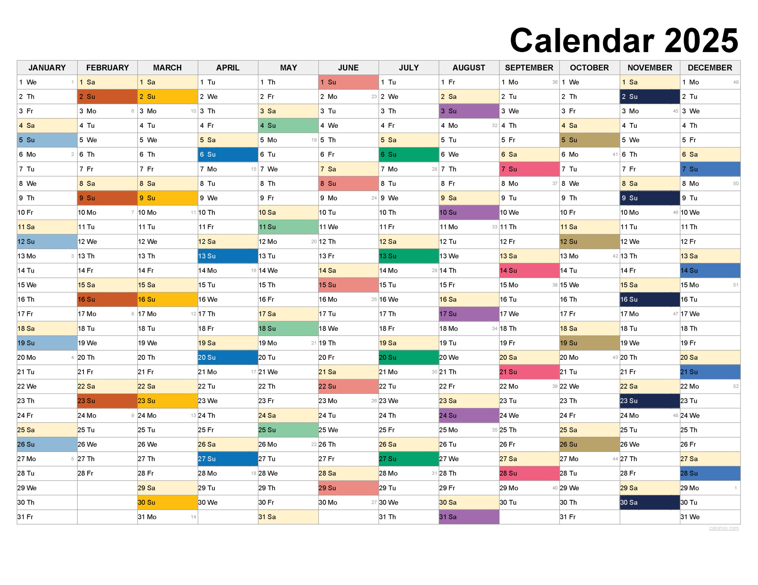 2025 Calendar Printable, ✓ Pdf, Excel And Image File - Free regarding 90 Days Calendar 2025 Printable