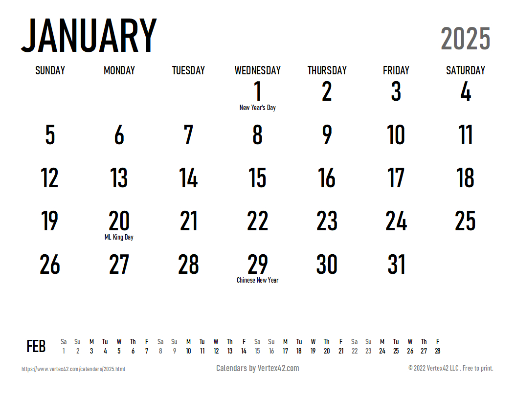 2025 Calendar Templates And Images in Free Printable 30 Day Calendar 2025