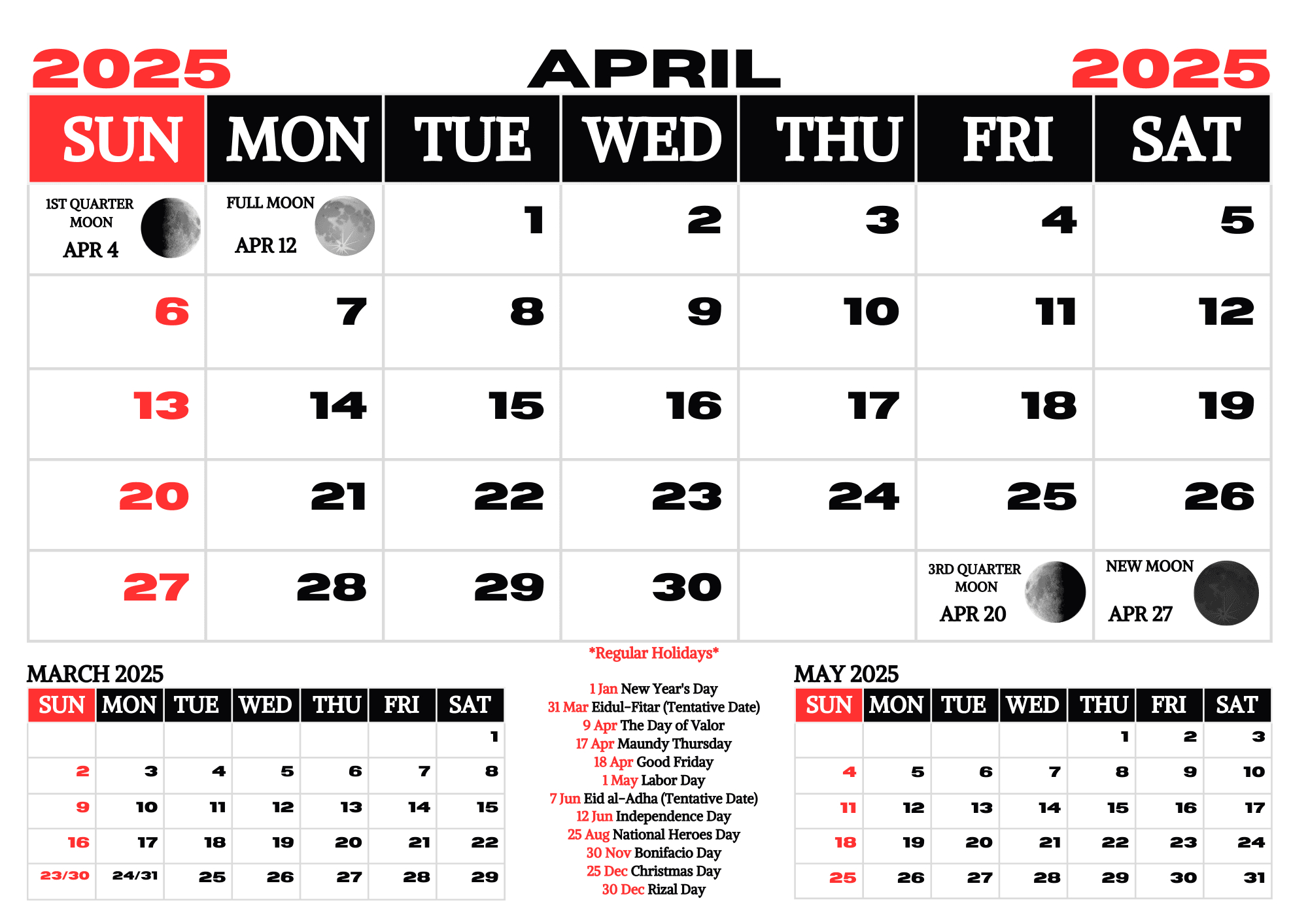 2025 Calendar With Moon Phasesllagasmarylie - Raket.ph pertaining to Printable Calendar 2025 With Moon Phases