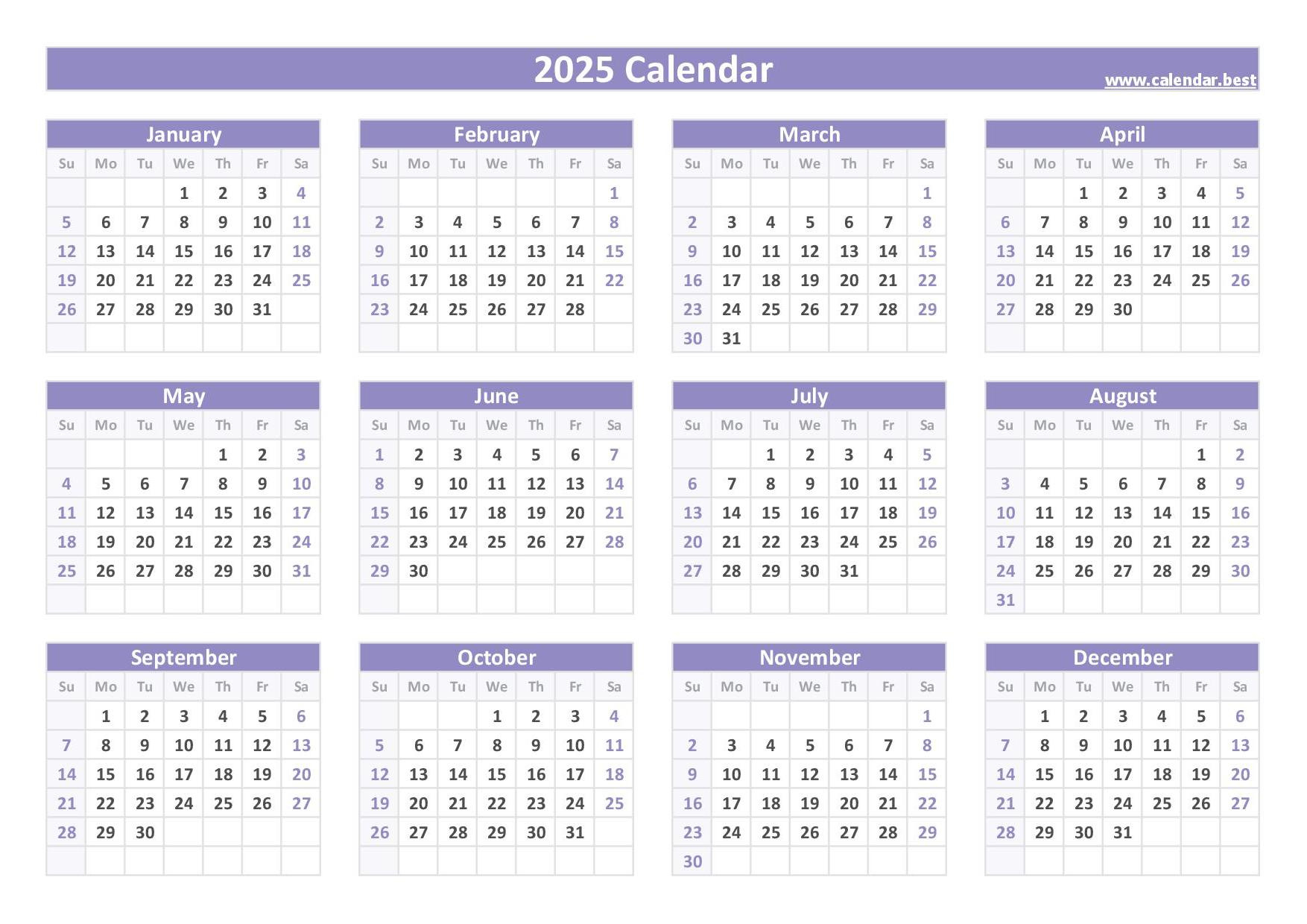 2025 Calendar With Week Numbers pertaining to 12 Month Calendar 2025 Free Printable