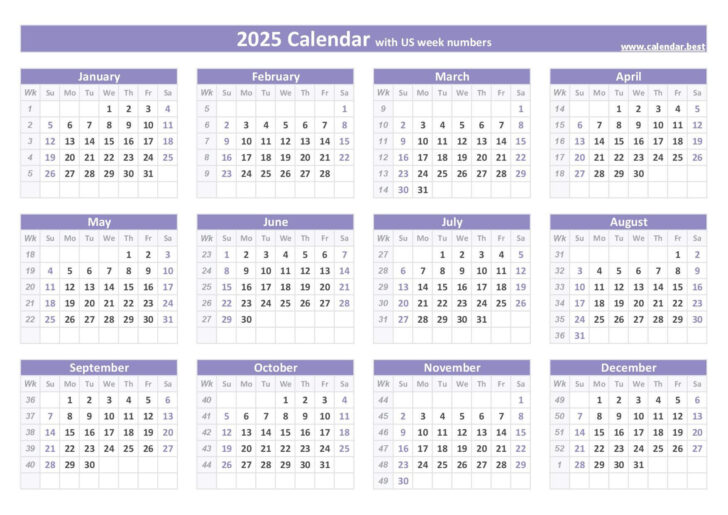 2025 Week Calendar Printable