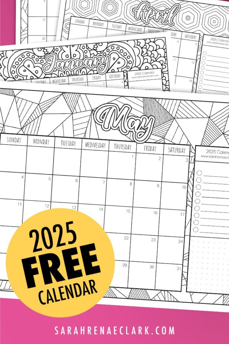 2025 Free Calendar - Printable Coloring Calendar in Free Printable Advent Calendar 2025 Coloring Page