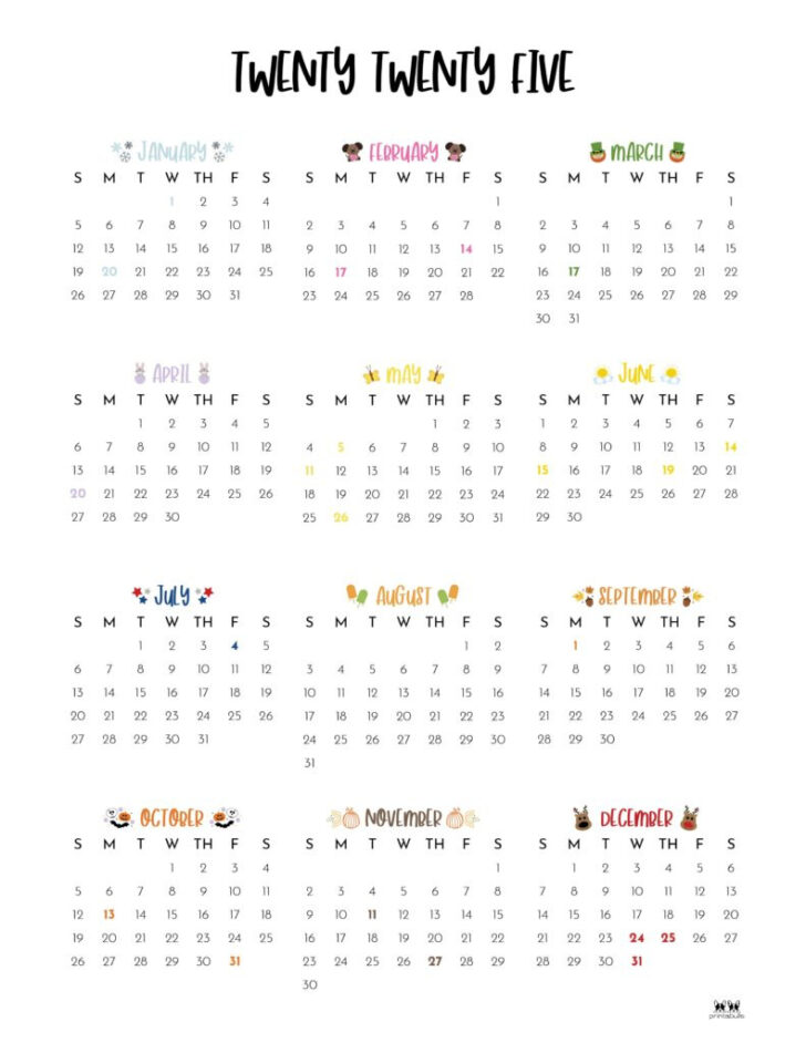 Hour by Hour Calendar 2025 Printable