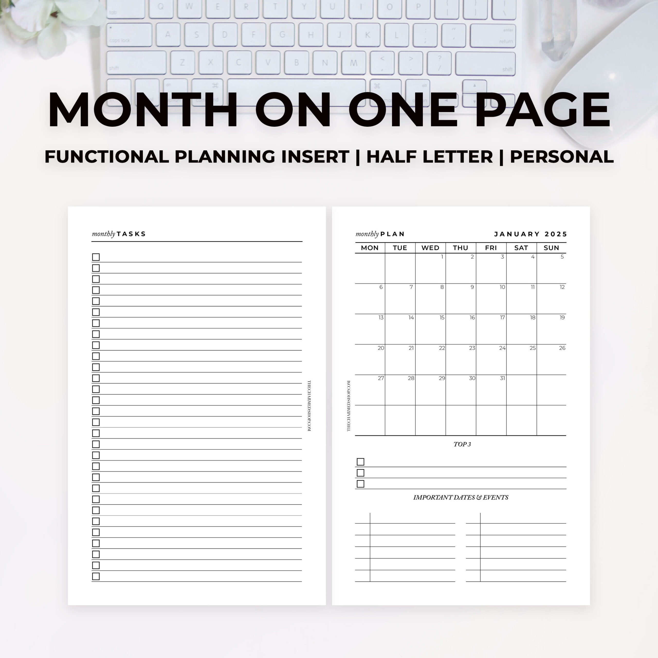 2025 Month On One Page Calendar {Printable Pdf} pertaining to A5 Monthly Calendar 2025 Printable