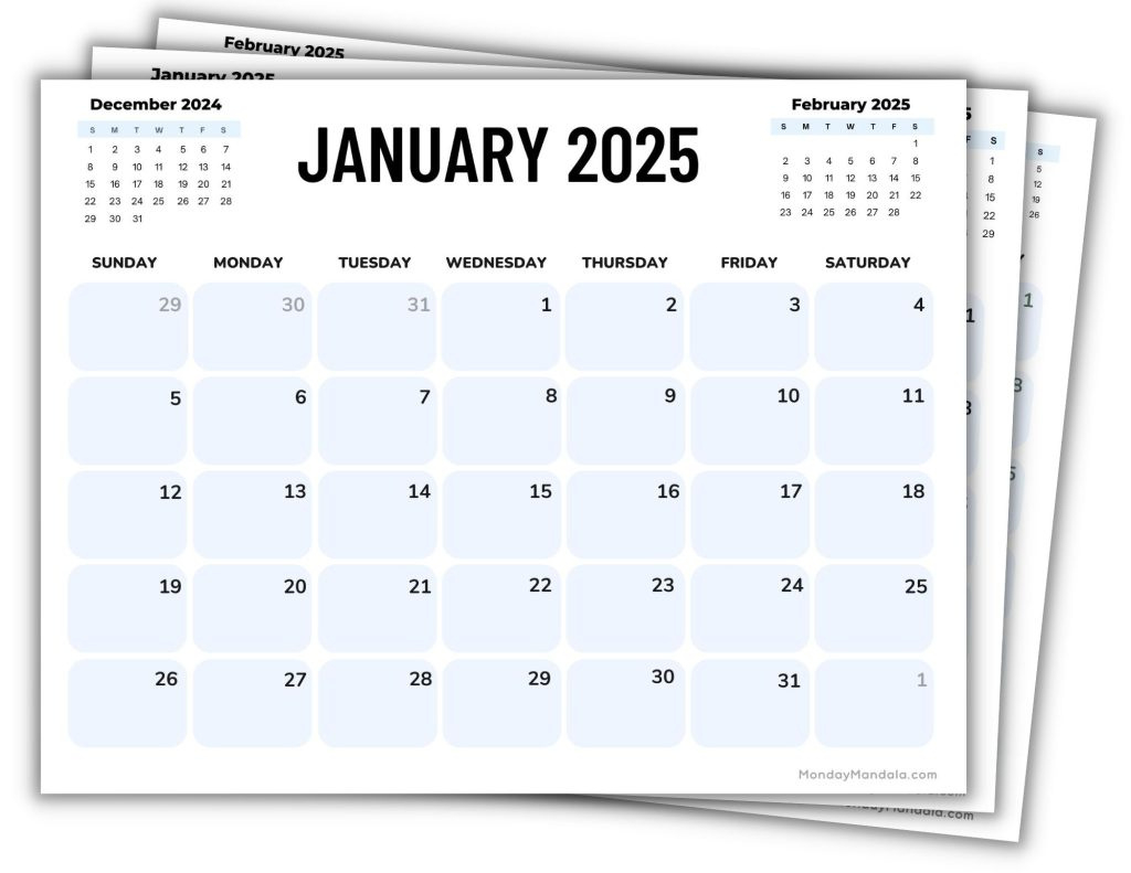 2025 Printable Calendars (56 Free Pdf Printables) inside Month Calendar 2025 Printable Free