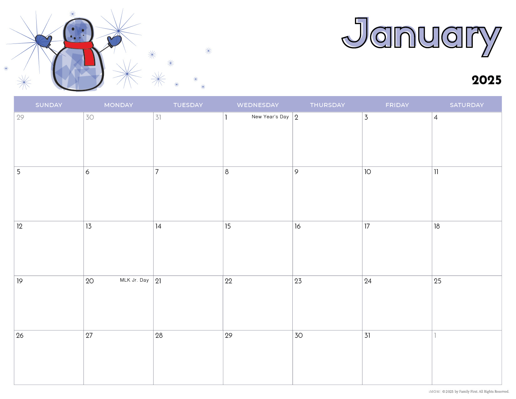 2025 Printable Calendars For Kids - Imom in Calendar 2025 Printables For Kindergarten