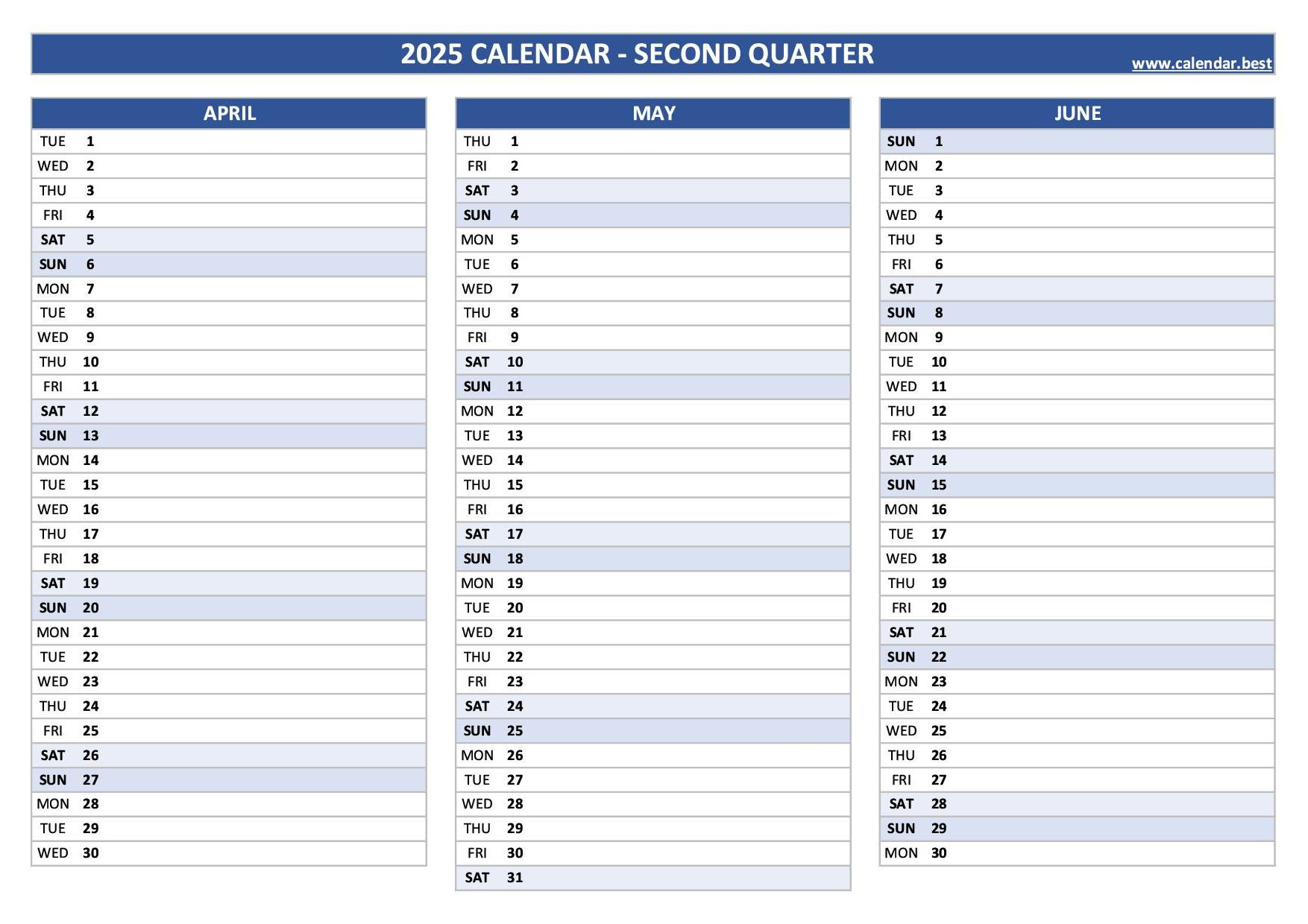 2025 Quarterly Calendar To Print in Free Printable Quarterly Calendar 2025