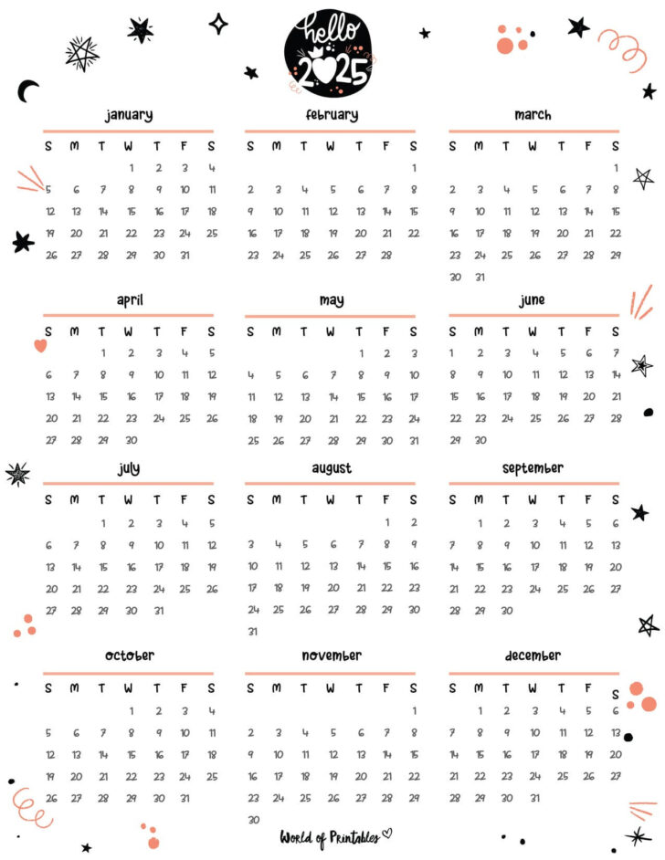 Printable Bill Calendar 2025