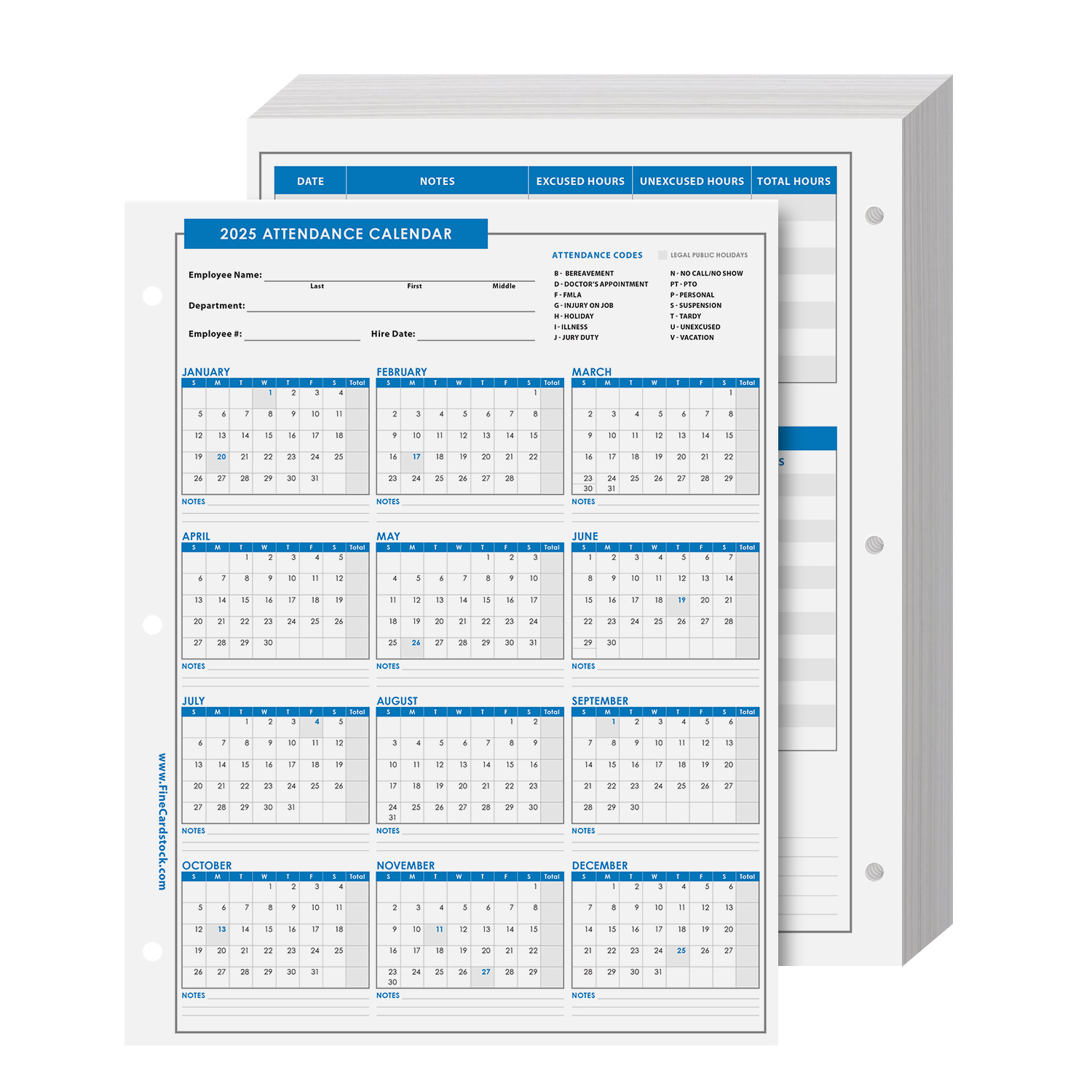 Attendance Calendar Year Of 2025 - Bulk And Wholesale - Fine Cardstock inside 2025 Printable Attendance Calendar