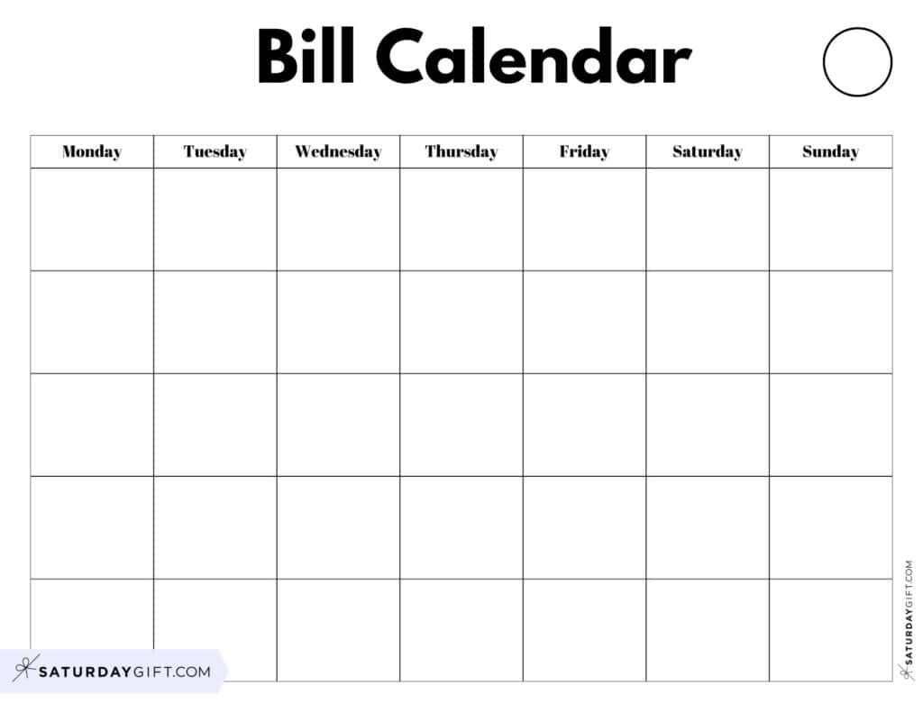 Bill Organizer Template - 39 Cute &amp;amp; Free Printable Bill Trackers with Free Printable Bill Calendar 2025