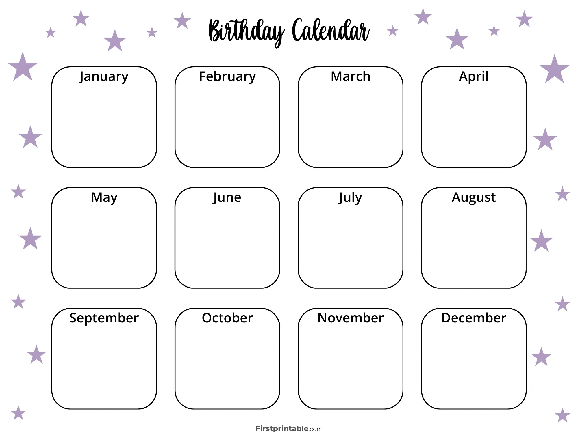 Birthday Calendar | 30 Free Templates for Birthday Calendar 2025 Template Downloadable Free Printable Birthday Chart