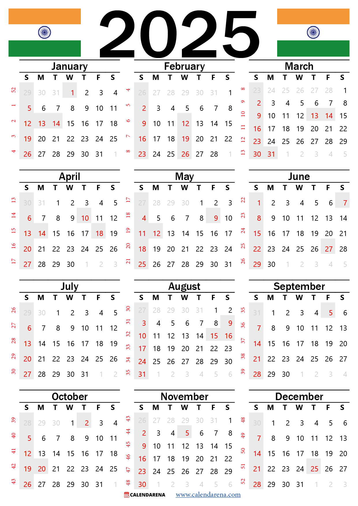 Calendar 2025 India With Holidays And Festivals with regard to 2025 Printable Calendar With Holidays India