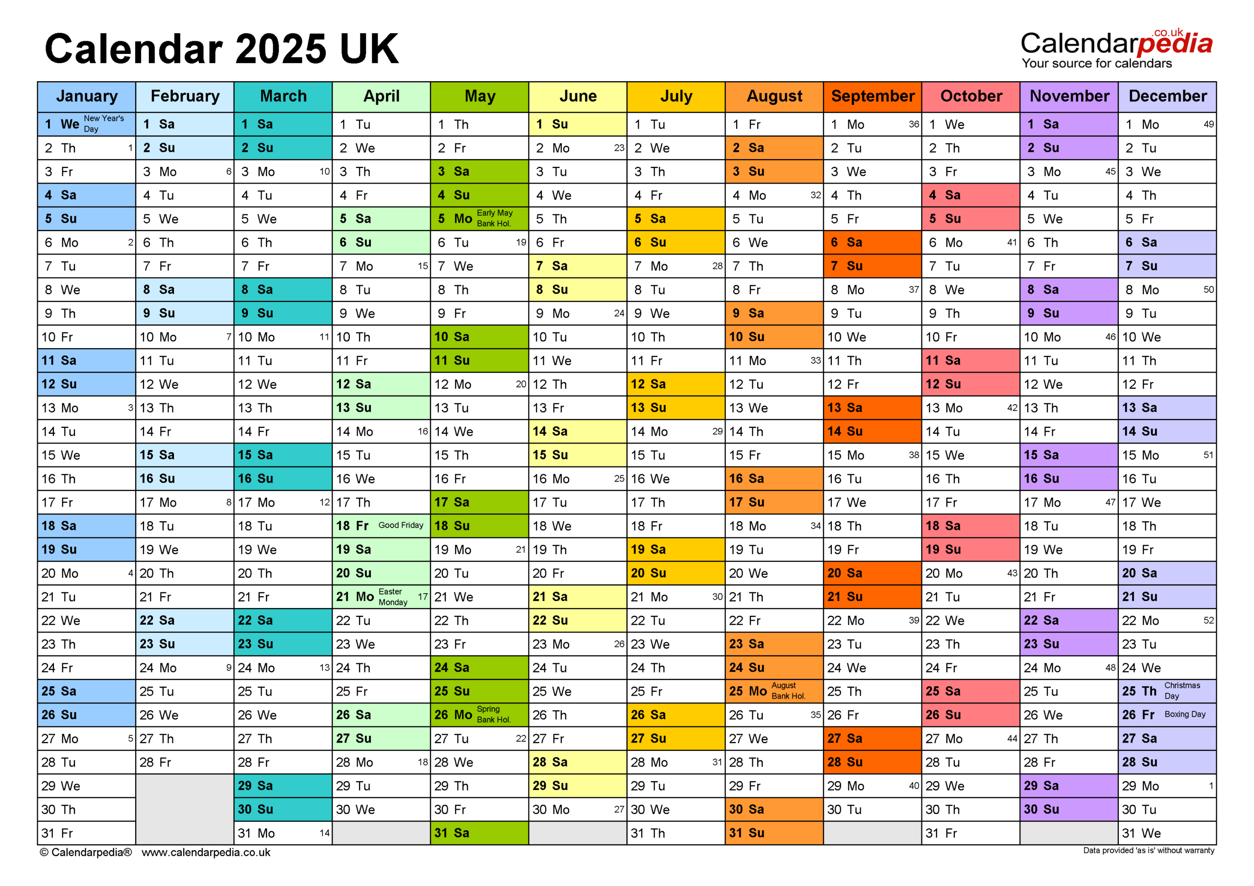 Calendar 2025 (Uk) - Free Printable Pdf Templates in Printable Calendar 2025 and Planner