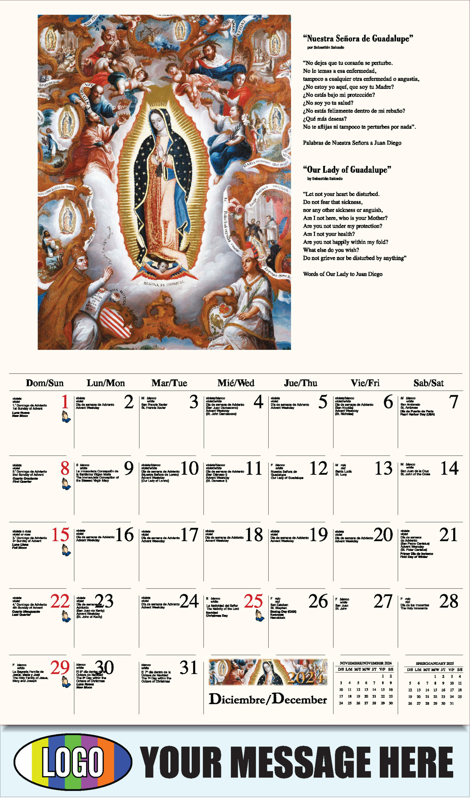 Catholic Inspiration (Spanish-English Bilingual) pertaining to Advent Calendar 2025 Catholic Printable