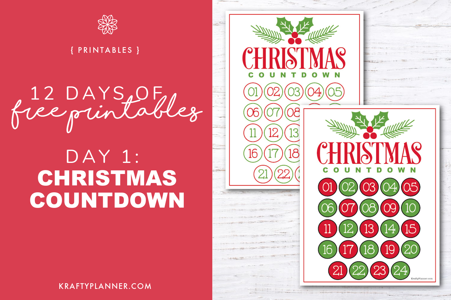 Christmas Countdown Advent Calendar {Free Printable} — Krafty Planner pertaining to Printable Countdown Christmas Calendar 2025