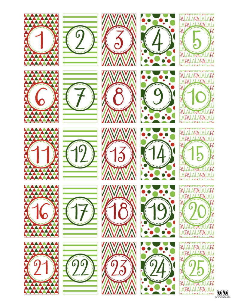 Christmas Numbers | Printabulls for Free Printable Numbers For Advent Calendar 2025