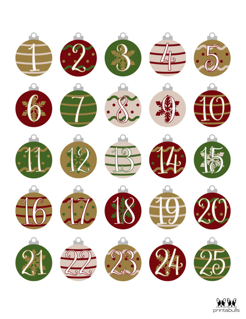 Christmas Numbers | Printabulls for Printable Advent Calendar 2025 Numbers