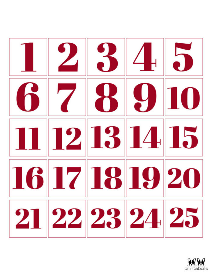 Free Printable Numbers For Advent Calendar 2025