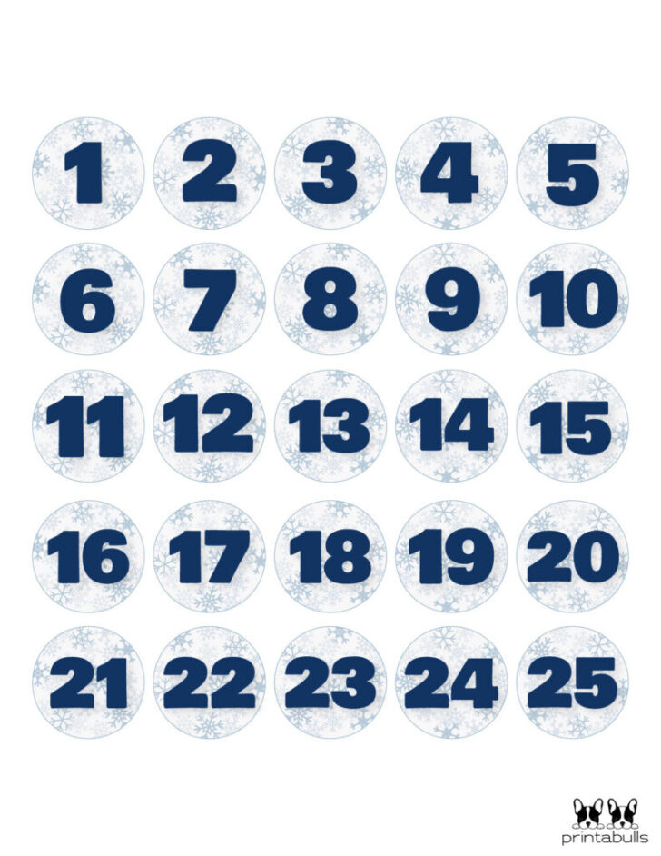 Printable Advent Calendar 2025 Numbers