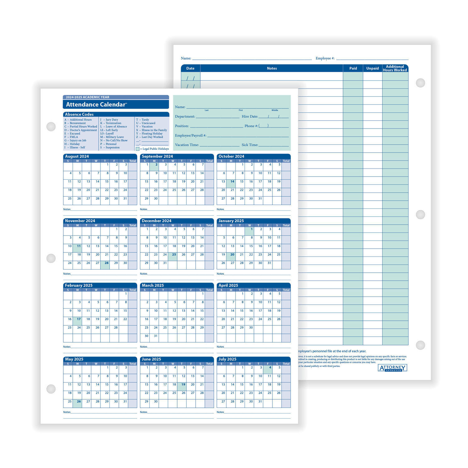 Complyrightdealer | 2024-2025 Academic Year Employee Attendance intended for 2025 Employee Attendance Calendar Printable Free