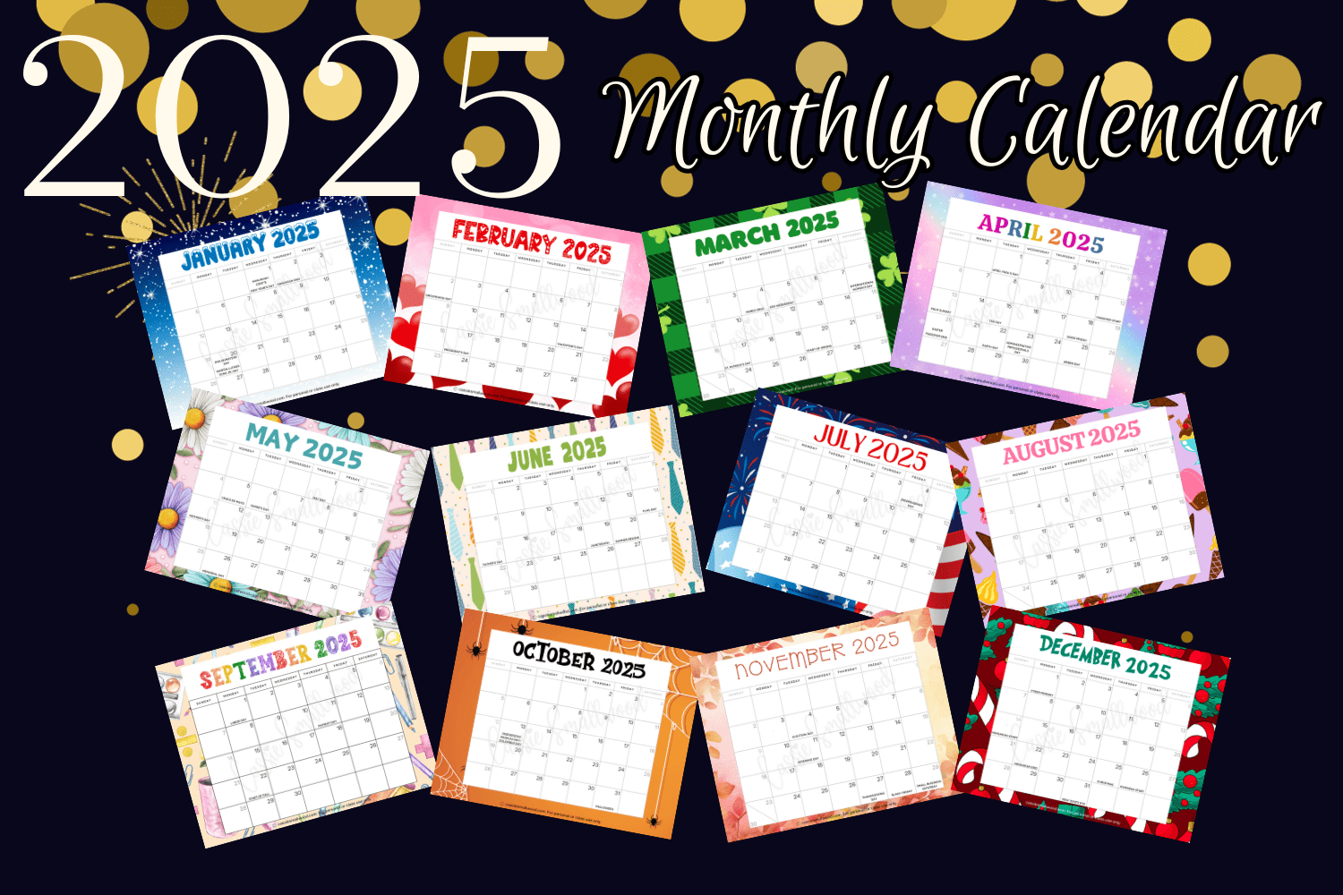 Cute 2025 Free Printable Monthly Calendars - Cassie Smallwood pertaining to Small Printable Monthly Calendar 2025