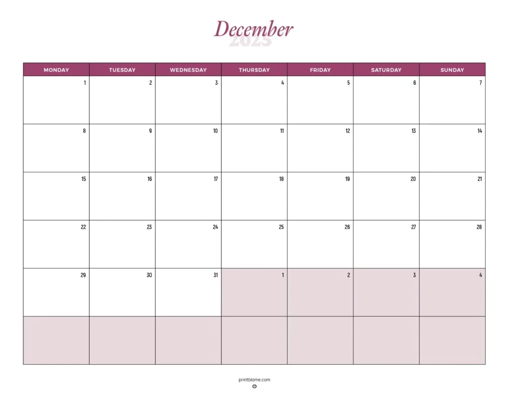 December 2025 Calendars - Free Pdf Download for Countdown to Christmas Printable Calendar 2025