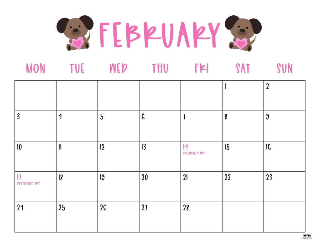 February 2025 Calendars - 107 Free Printables | Printabulls inside Free February 2025 Printable Calendar