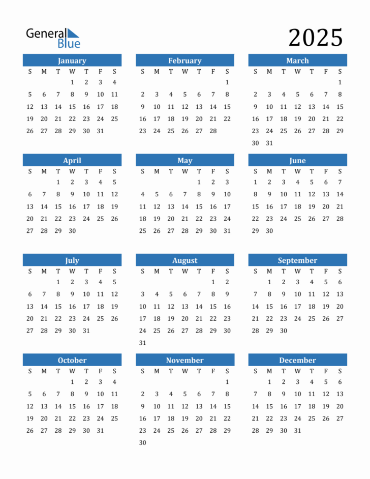 Free Printable Calendar 2025 Customizable