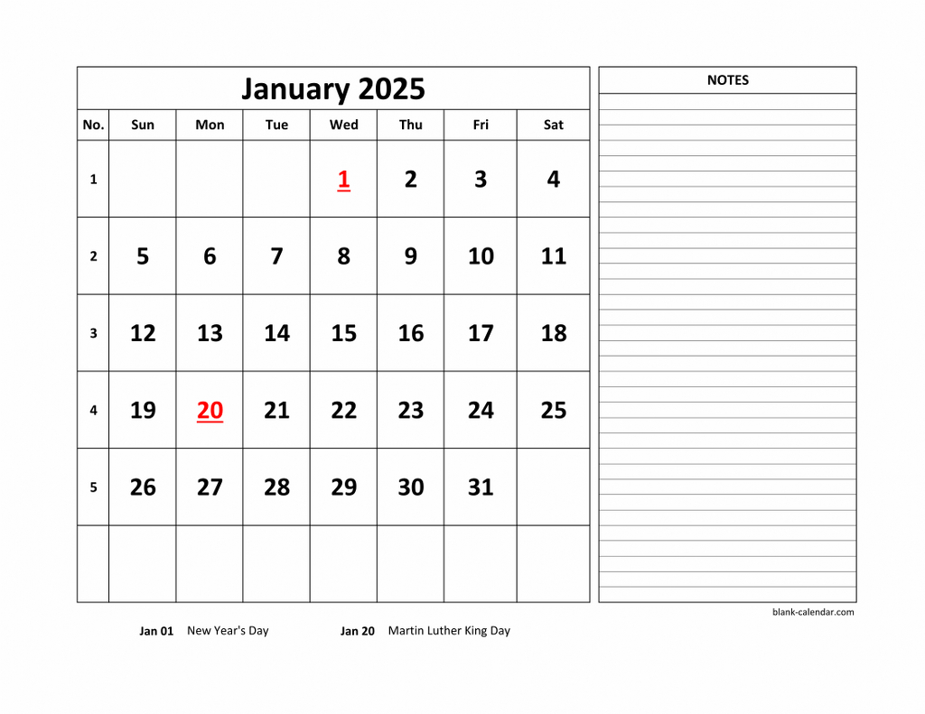 Free Download Printable January 2025 Calendar, Large Space For pertaining to Appointment Calendar 2025 Printable Free