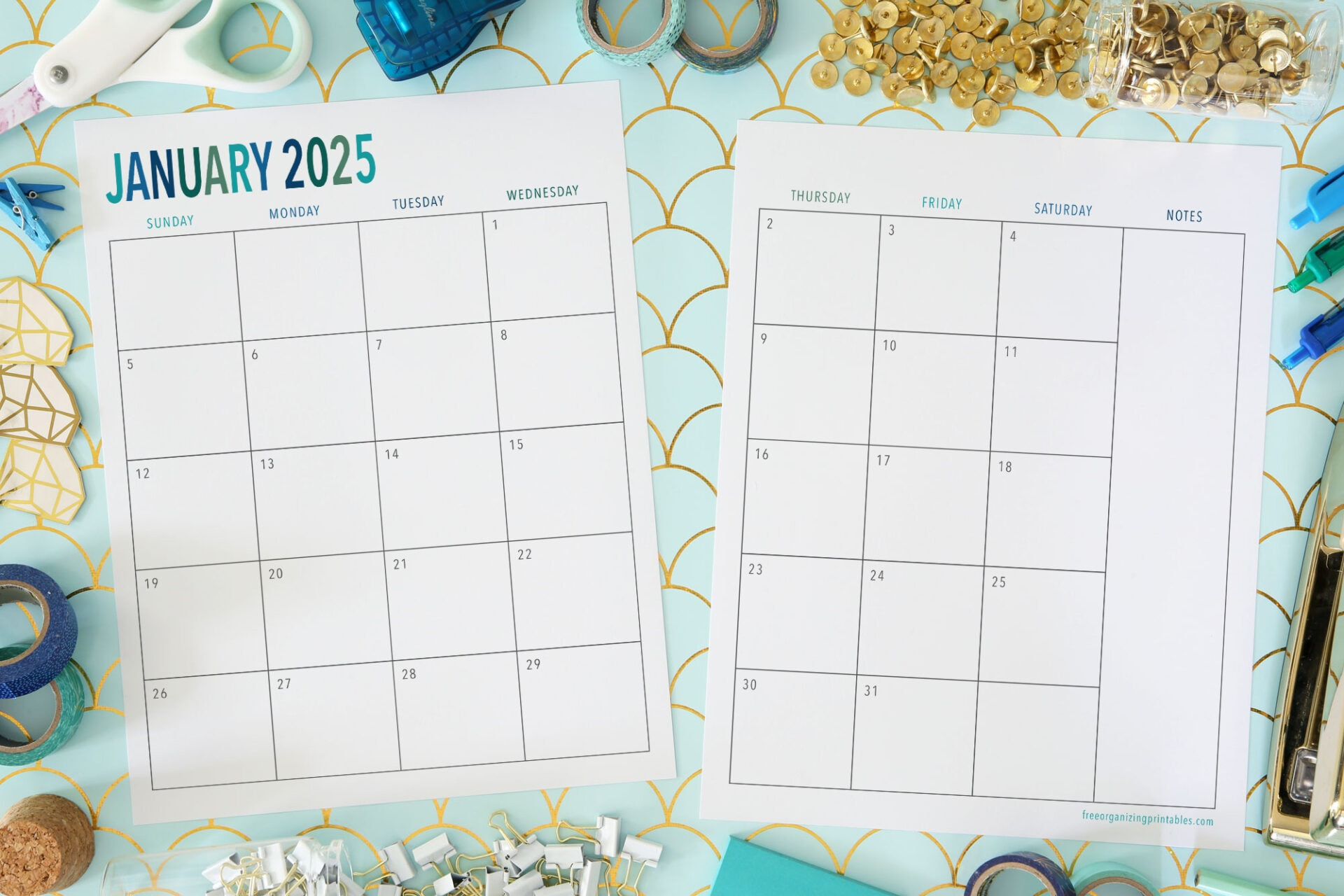 Free Printable 2 Page Blank Monthly Calendar 2025 for 2-Page Monthly Calendar Printable Free 2025