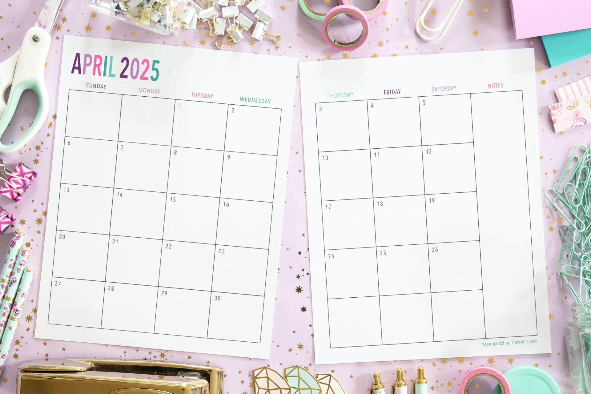 Free Printable 2 Page Blank Monthly Calendar 2025 with regard to 2-Page Monthly Calendar Printable Free 2025