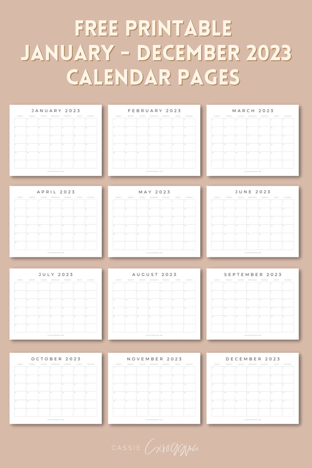 Free Printable 2023 Calendar Templates (All 12 Months) within 12 Month Calendar Free Printable