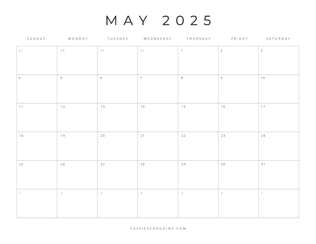 Free Printable 2025 Blank Calendar Templates (All 12 Months) for Blank Calendar 2025 Printable Template