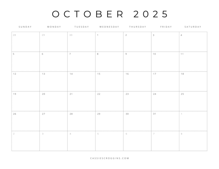 Editable Monthly Calendar 2025 Printable