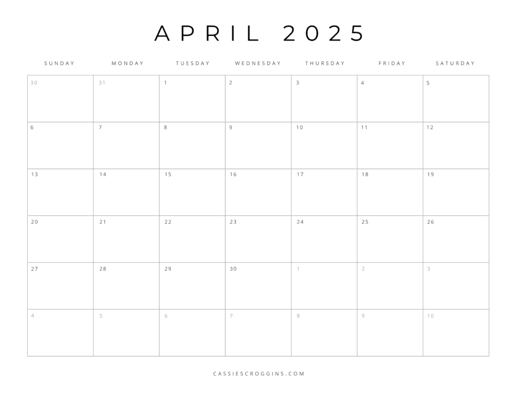 Free Printable 2025 Blank Calendar Templates (All 12 Months) regarding Free Blank Calendar 2025 Printables