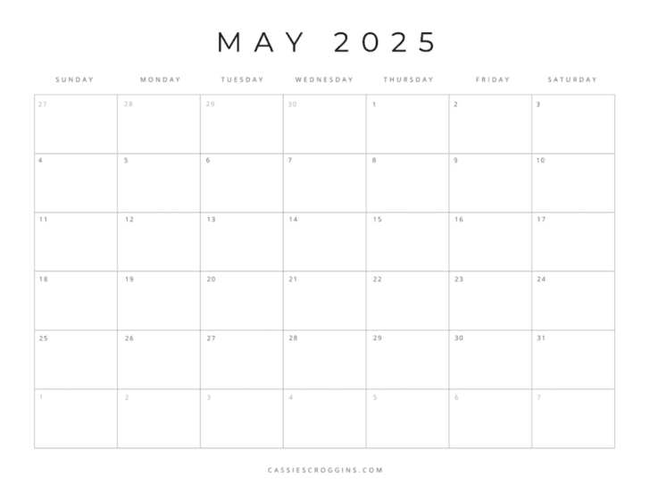 Calendar 2025 Printable Editable